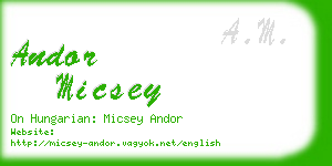 andor micsey business card